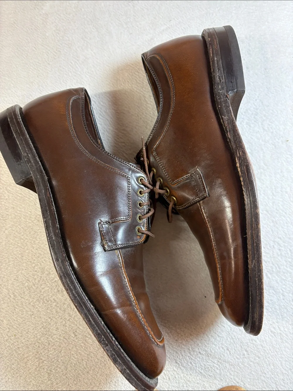 Johnston & Murphy Men's Dark Brown Leather Lace-Up Oxfords